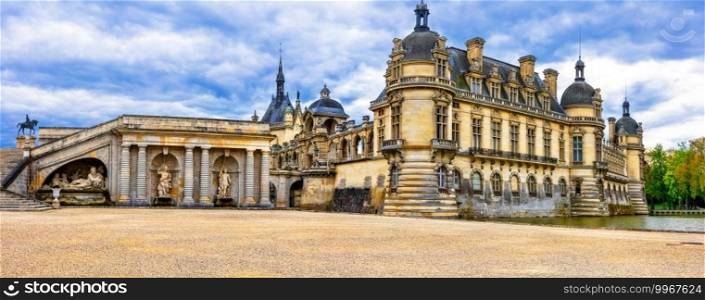 Chateau de Chantilly - wonderful castle and historic royal residense. France monuments