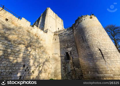 Chateau de Loches in Loire valley in France. Constructed in 9th century.