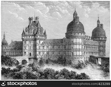 Chateau de Valencay, vintage engraved illustration. History of France ? 1885.