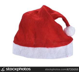 Cheap Santa Claus red hat. isolated on white background
