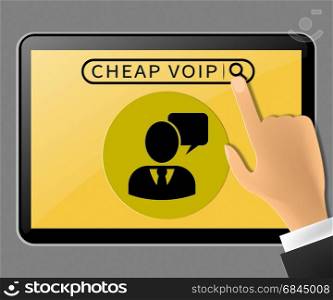 Cheap Voip Tablet Represents Internet Voice 3d Illustration