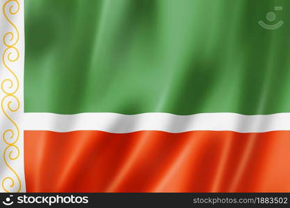 Chechen state - Republic - flag, Russia waving banner collection. 3D illustration. Chechen state - Republic - flag, Russia