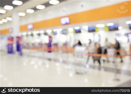 Check-in counters in airport - defocused background