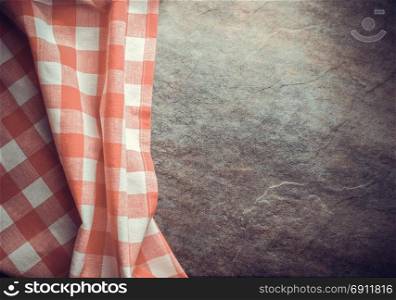 checked cloth napkin at table
