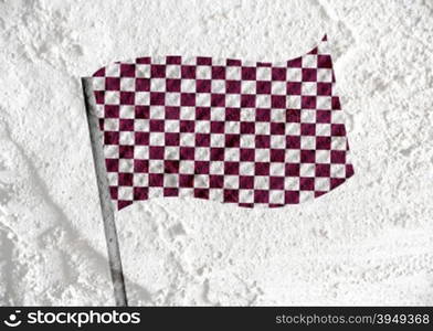 checkered flag on Cement wall texture background design