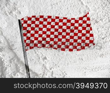 checkered flag on Cement wall texture background design