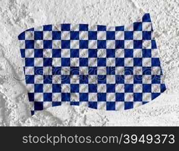 checkered flag on Cement wall texture background design
