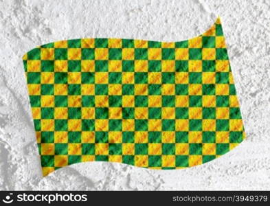 checkered flag on Cement wall texture background design