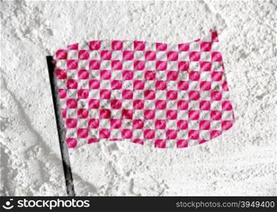 checkered flag on Cement wall texture background design