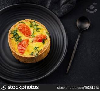 Cheddar cheese and spring onion omelette tarts