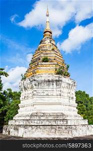 Chedi at Wat Sri Suphan temple. It is a buddhist temple in Chiang Mai, Thailand