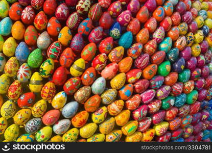 Cheerful cluster of easter eggs