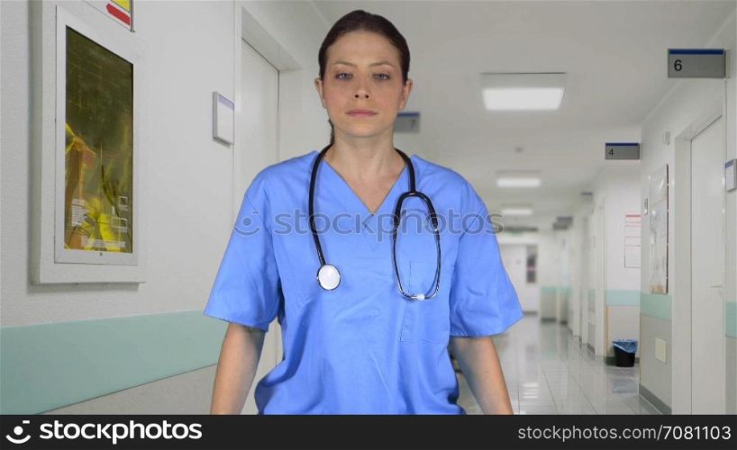 Cheerful smiling nurse doctor at a facility