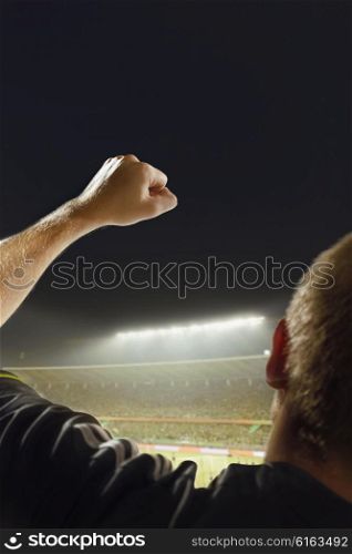 Cheering in stadium