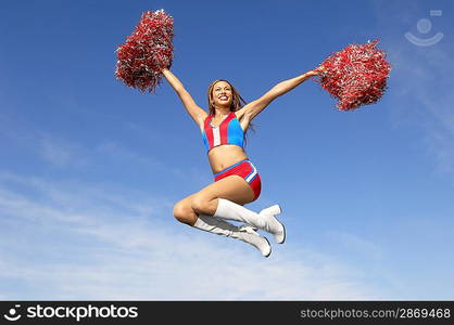 Cheerleader in Mid-Air