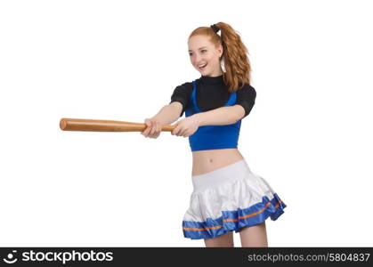 Cheerleader isolated on the white background