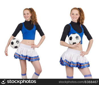 Cheerleader isolated on the white background