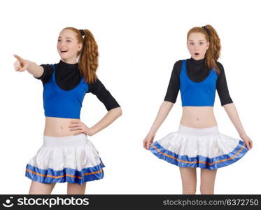 Cheerleader isolated on the white background