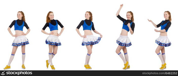 Cheerleader isolated on the white background