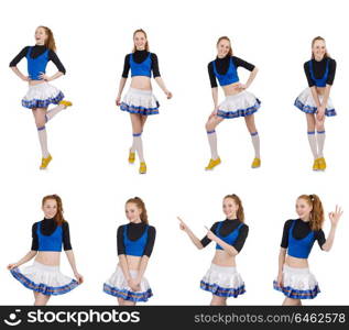 Cheerleader isolated on the white background