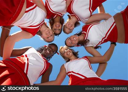 Cheerleaders in Huddle