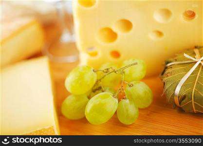 cheese and grape close up