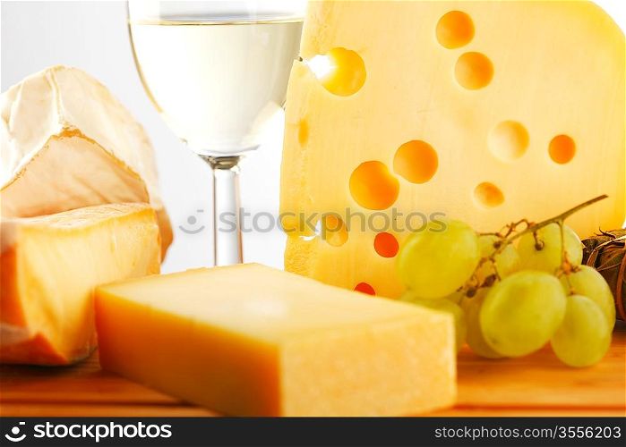 cheese and grape close up