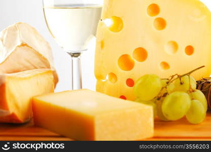 cheese and grape close up