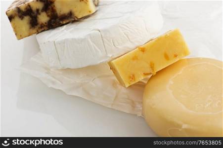 Cheese Assortment on white background