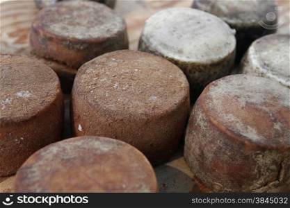 Cheese at a Market in the mountain Village of Tejeda in the centre of the Canary Island of Spain in the Atlantic ocean.. EUROPE CANARY ISLAND GRAN CANARY