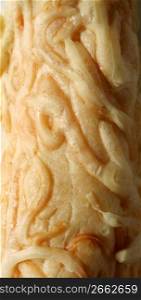 Cheese bread macro texture. Bakery close up background