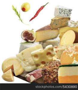 Cheese Collection On White Background