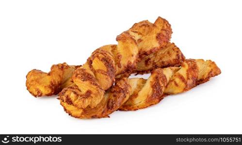 Cheese filled roll on a white background. Cheese filled roll