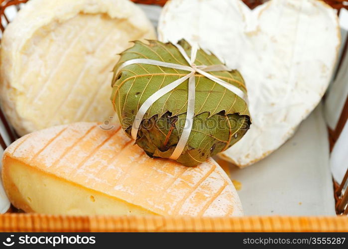 cheese in basket close up