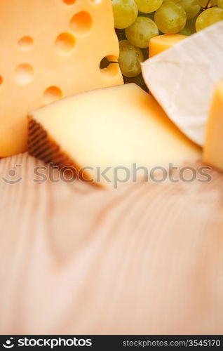 cheese on a wooden table