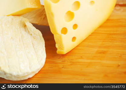 cheese on a wooden table