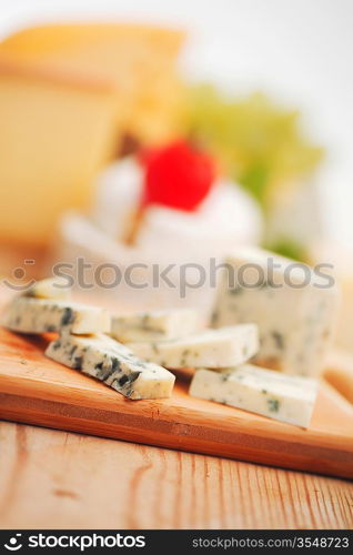 cheese on a wooden table