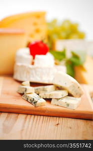 cheese on a wooden table