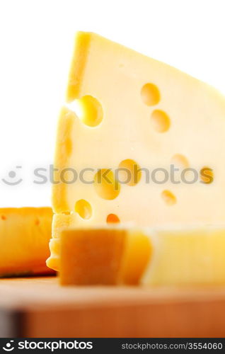 cheese on a wooden table