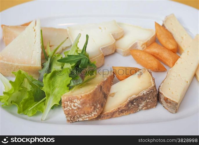 Cheese platter. Cheese platter with a selection of many fine handmade cheeses