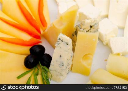 Cheese platter with selection