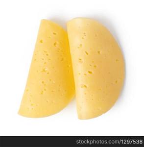 cheese slice isolated on a white background. cheese slice on a white background