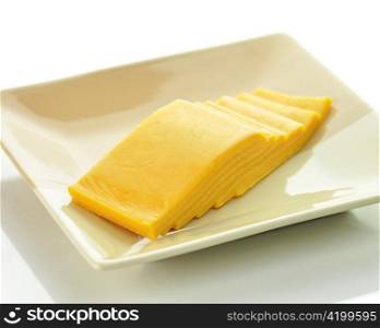 cheese slices in a dish