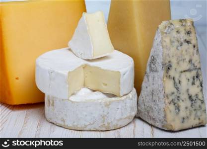 Cheese variety close-up