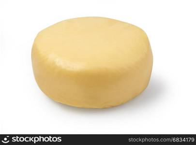 cheese wheel on white background isolated with clipping path
