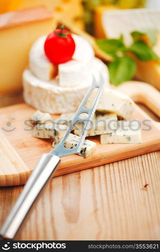 cheese with a cheese knife