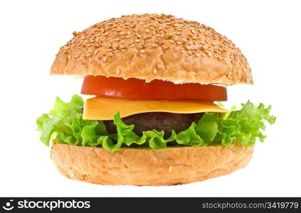 cheeseburger isolated on a white