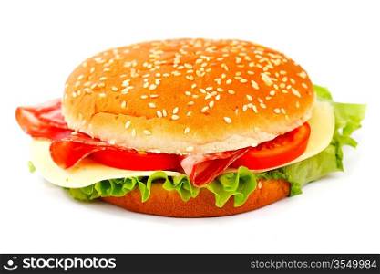 cheeseburger isolated on white