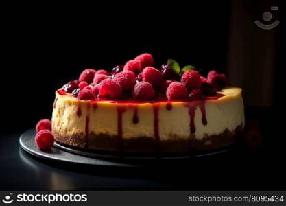 Cheesecake berries dessert. Fruit bakery. Generate Ai. Cheesecake berries dessert. Generate Ai