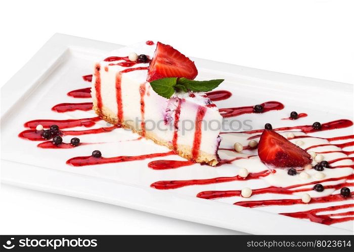 cheesecake. cheesecake on a white plate